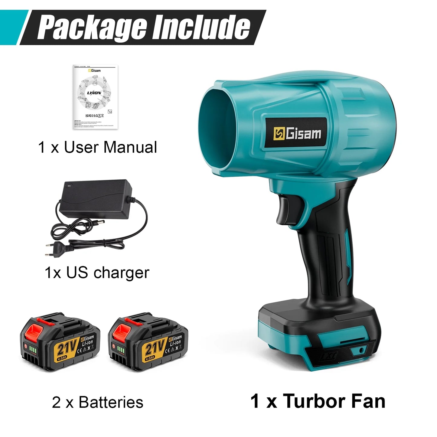 Electric Cordless Leaf Blower,128000Rpm 447MPH Handheld Leaf Blower with 2 X 4.0Ah Batteries for Patio Cleaning, Lawn Care, Blowing Leaves and Dust