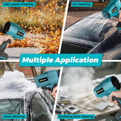 Electric Cordless Leaf Blower,128000Rpm 447MPH Handheld Leaf Blower with 2 X 4.0Ah Batteries for Patio Cleaning, Lawn Care, Blowing Leaves and Dust