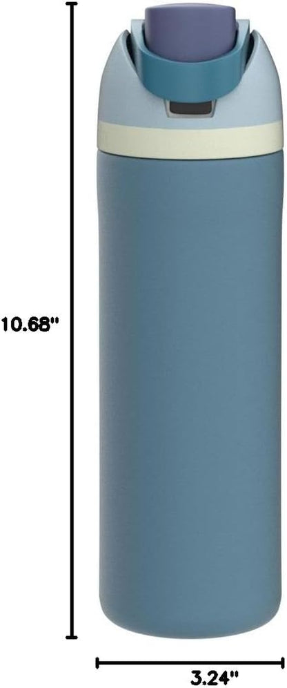 Owala Freesip Insulated Stainless Steel Water Bottle with Straw, Bpa-Free Sports Water Bottle, Great for Travel, 24 Oz, Denim